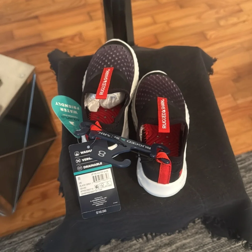 Rugged Shark Black Grey Slip-On Shoes